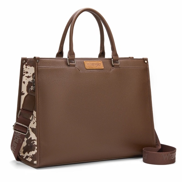 Wrangler Handbags - Wrangler Carry-All Large Tote Work Tote /Crossbody Coffee